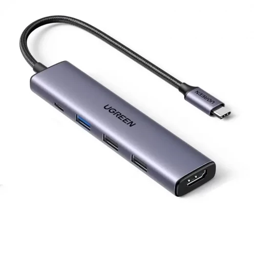 محول يو جرين متعدد الوظائف USB-C CM136 5 في 1 منفذ HDMI 4K 30 هرتز رمادي محول يو جرين متعدد الوظائف USB-C CM136 5 في 1 منفذ HDMI 4K 30 هرتز رمادي